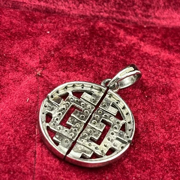 Vintage Affinity 925 Sterling Silver Real Diamond Pendant - Picture 6 of 16